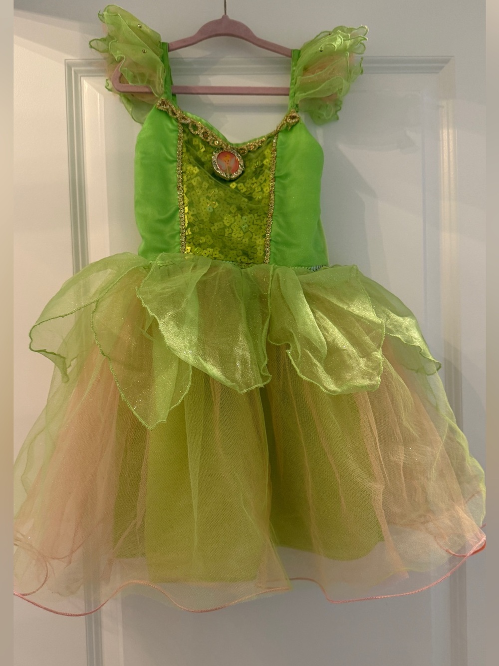 Disney Green Fairy Tinker Bell Style Tulle Dress Costume Princess